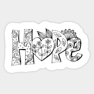 Hope lettering single word Sticker